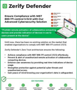 Read more about the article Ensure Compliance with NIST 800-171 Control 3.13.12 with Our Advanced Cybersecurity Solution