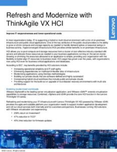 Read more about the article Refresh and Modernize with ThinkAgile VX HCI