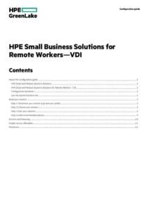 Read more about the article HPE Small Business Solutions for Remote Workers—VDI