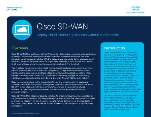 You are currently viewing Cisco SD-WAN: Deploy cloud-based applications without compromise