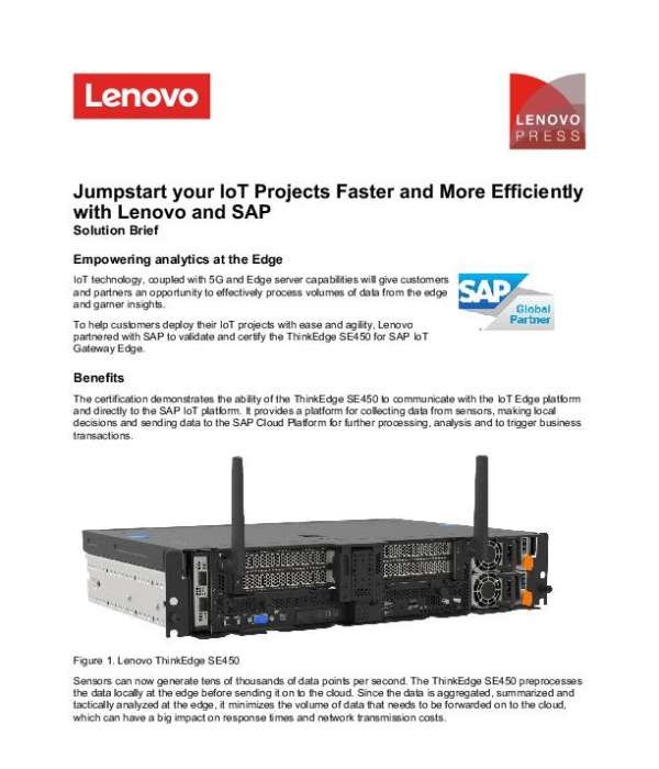 You are currently viewing Jumpstart your IoT Projects Faster and More Efficiently with Lenovo and SAP