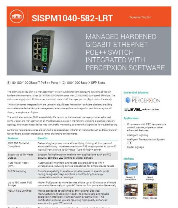 You are currently viewing Lantronix Datasheet Set – SISPM1040-582-LRT and SM24TBT2DPB