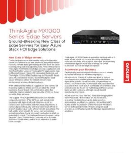 Read more about the article ThinkAgile MX1000 Series Edge Servers