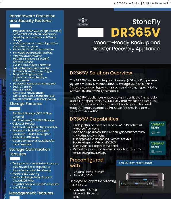 You are currently viewing DR365V Veeam-Ready Backup and Disaster Recovery Appliance by StoneFly
