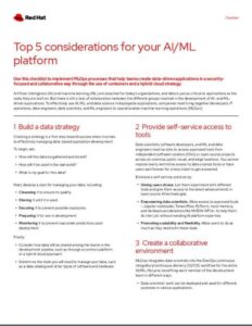 Read more about the article Top 5 considerations for your AI/ML platform