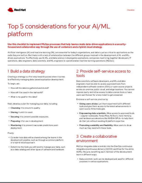 You are currently viewing Top 5 considerations for your AI/ML platform