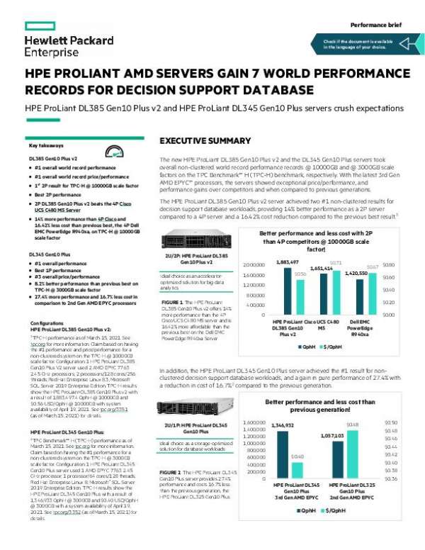You are currently viewing HPE ProLiant AMD Servers Gain 7 Performance Records for Decision Support Database