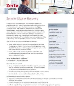 Read more about the article Zerto for Disaster Recovery