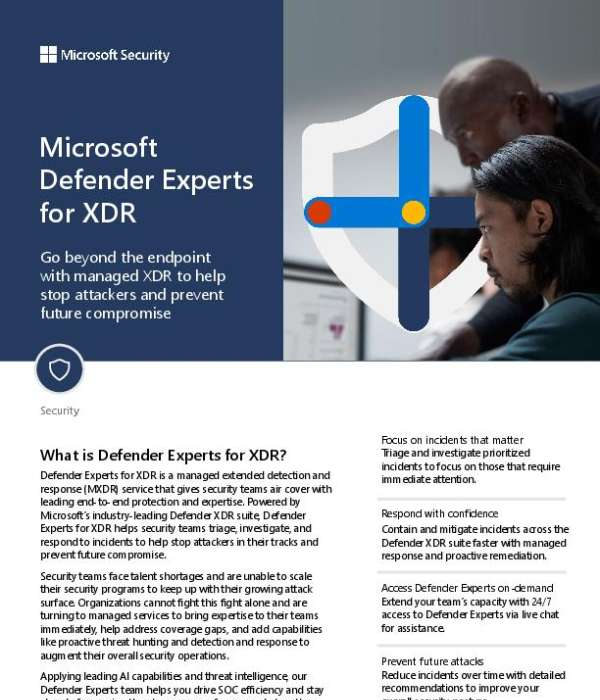 You are currently viewing Microsoft Defender Experts for XDR