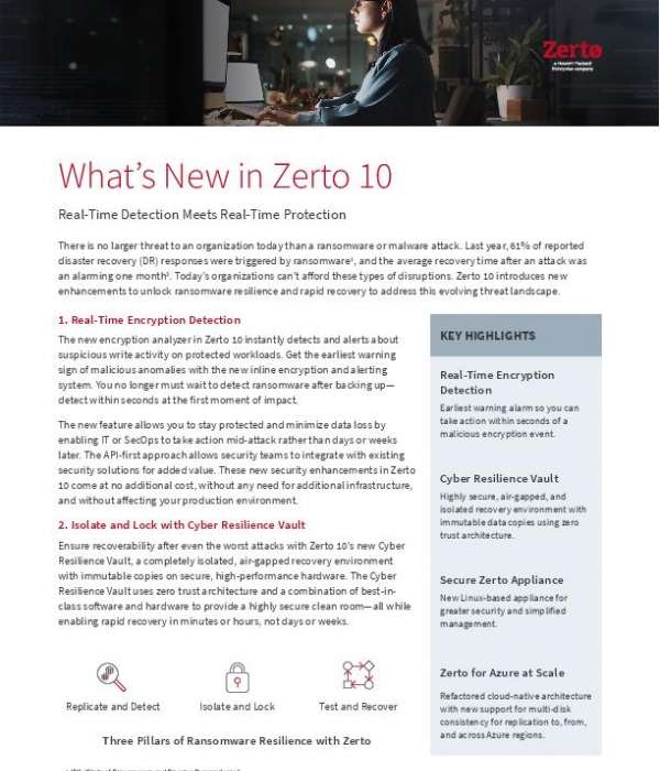 You are currently viewing What’s New in Zerto 10