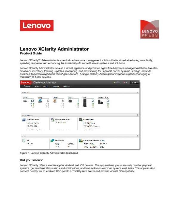 You are currently viewing Lenovo XClarity Administrator Product Guide