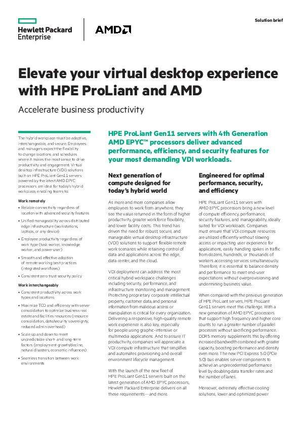 You are currently viewing Elevate your virtual desktop experience with HPE ProLiant and AMD