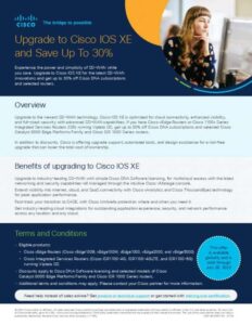 Read more about the article Upgrade to IOS XE offer