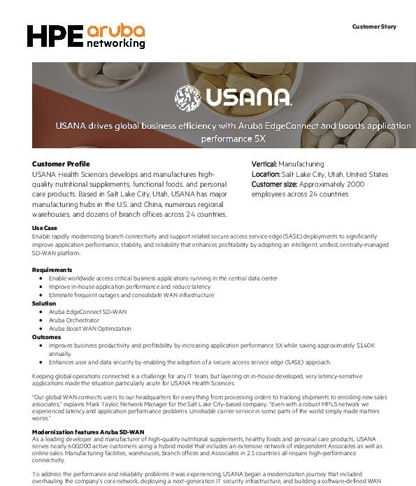 You are currently viewing Usana HPE Aruba Networking SASE Case Study
