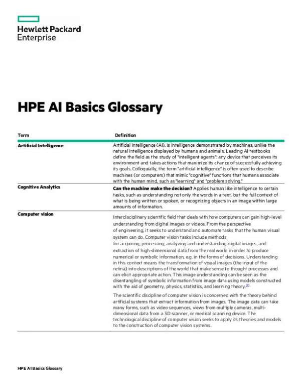 You are currently viewing HPE AI Basics Glossary