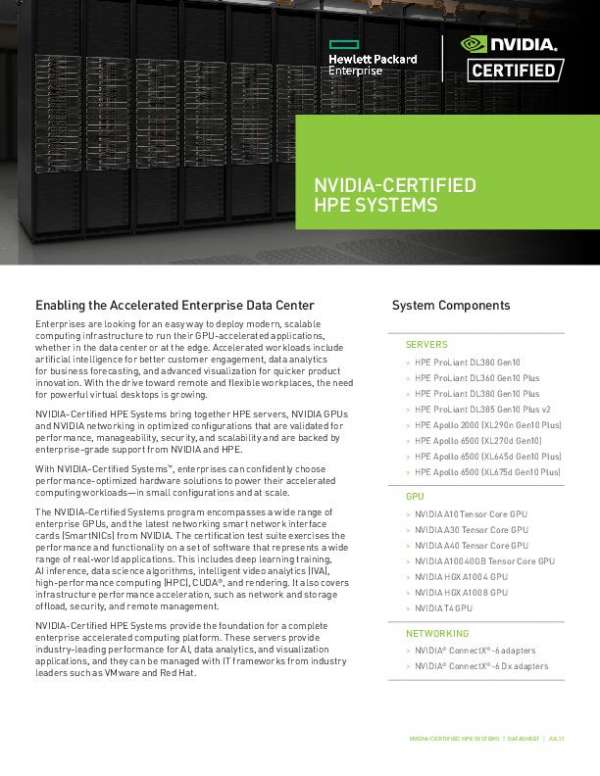 You are currently viewing NVIDIA-Certified HPE Systems
