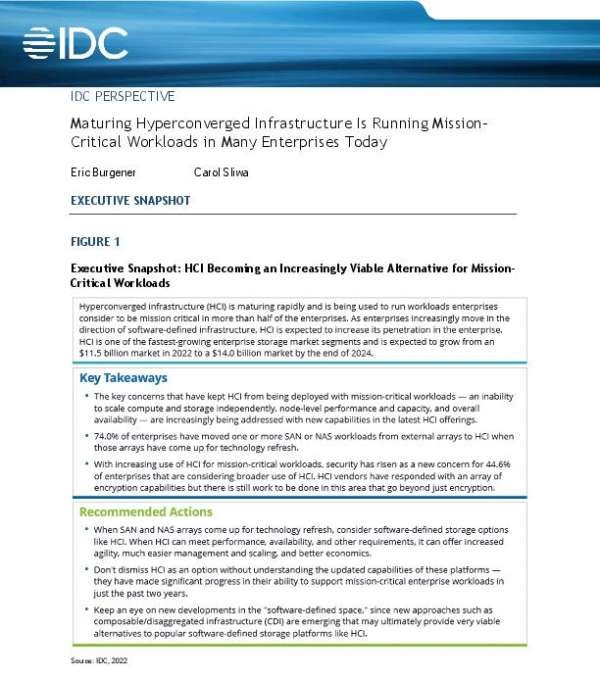 You are currently viewing Maturing Hyperconverged Infrastructure Is Running Mission-Critical Workloads in Many Enterprises Today