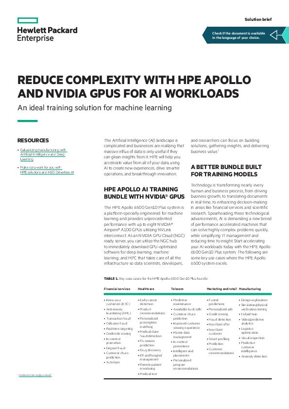 You are currently viewing Reduce Complexity with HPE Apollo and NVIDIA GPUs for AI Workloads