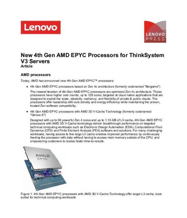 You are currently viewing New 4th Gen AMD EPYC™ Processors for ThinkSystem V3 Servers