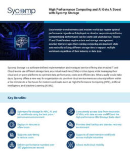 Read more about the article High Performance Computing and AI Gets A Boost with Sycomp Storage