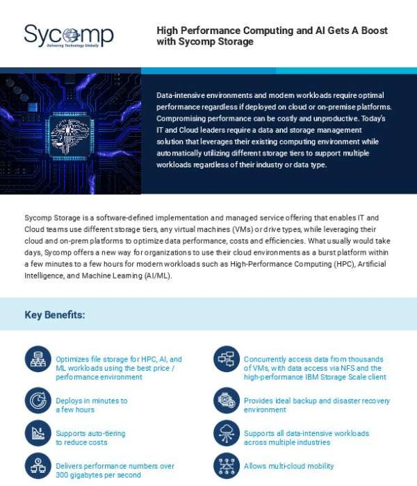 You are currently viewing High Performance Computing and AI Gets A Boost with Sycomp Storage