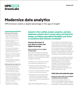 Read more about the article Modernize Data Analytics with HPE Ezmeral Data Fabric