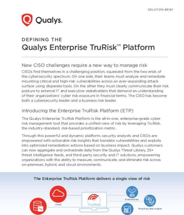 You are currently viewing Defining the Qualys Enterprise TruRisk™ Platform