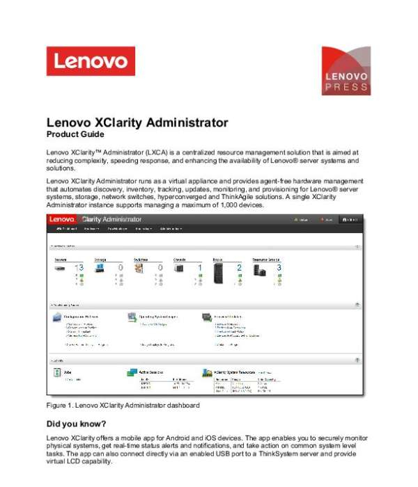 You are currently viewing Lenovo XClarity Administrator
