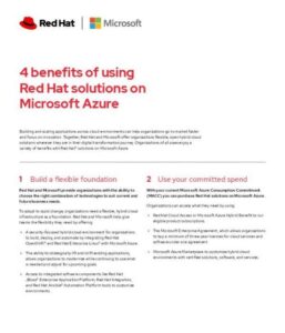 Read more about the article 4 benefits of using Red Hat solutions on Microsoft Azure