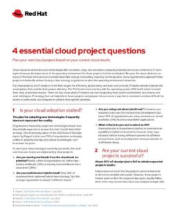 Read more about the article 4 essential cloud project questions