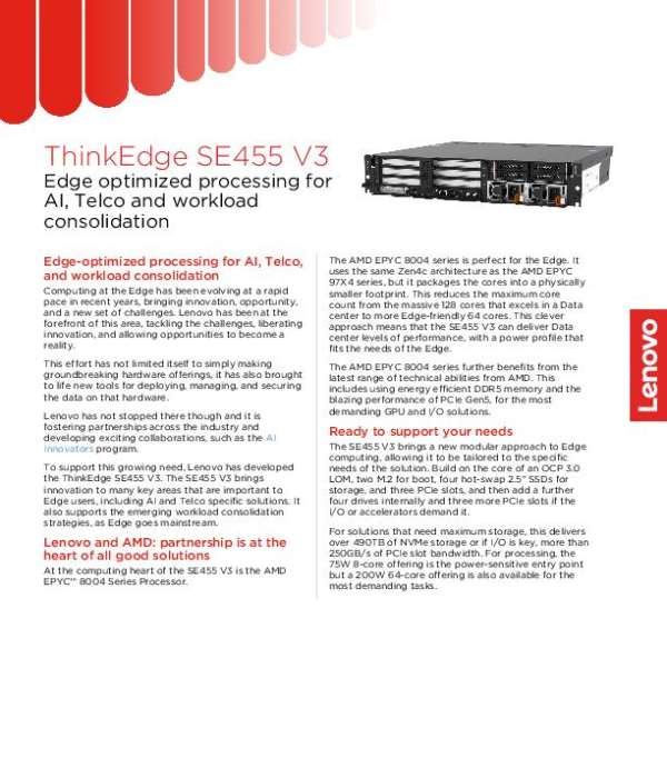 You are currently viewing Lenovo ThinkEdge SE455 V3