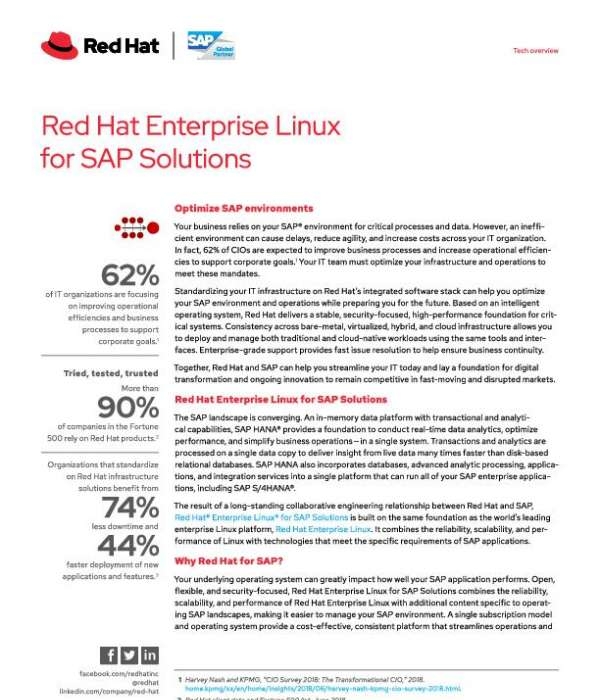 You are currently viewing Red Hat and Lenovo Linux for SAP Solutions