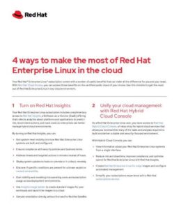 Read more about the article 4 ways to make the most of Red Hat Enterprise Linux in the cloud