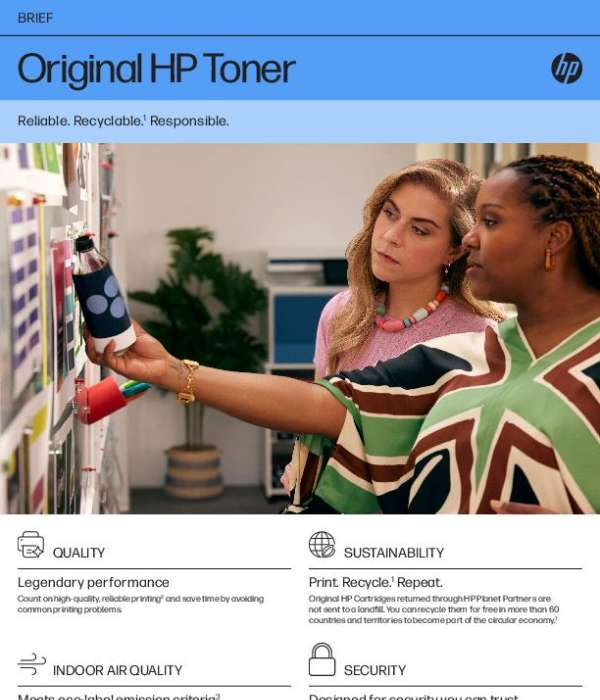 You are currently viewing Original HP Toner: Reliable. Recyclable.1 Responsible.