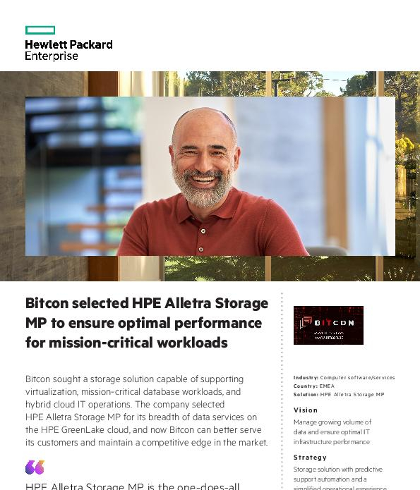 You are currently viewing Bitcon selected HPE Alletra Storage MP to ensure optimal performance for mission-critical workloads