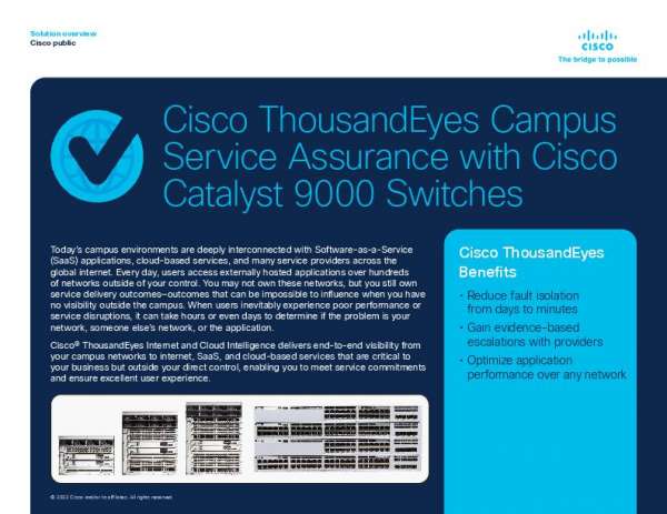 You are currently viewing Cisco ThousandEyes Campus Service Assurance With Cisco Catalyst 9000 Switches