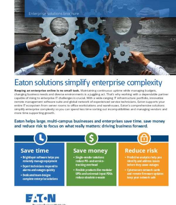 You are currently viewing Eaton enterprise IT infrastructure solutions brochure