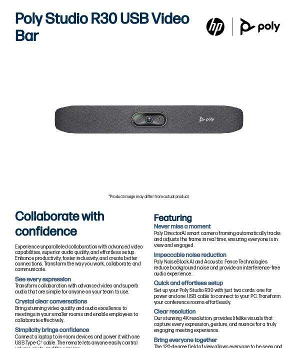 Read more about the article Poly Studio R30 USB Video Bar
