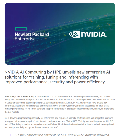 Read more about the article NVIDIA_AI_Computing by HPE Unveils_New AI Solutions